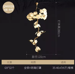 Zeal Lighting Lámpara de hotel creativa de alta calidad, candelabro moderno grande LED de arte, candelabros de cristal de lujo - Product Image 6