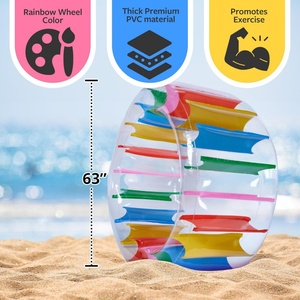 PVC Inflatable Wheel <b>Roller</b> 63*28 Inch Colorful Water Rolling Wheel on the <b>Lawn</b> Lake Beach Party Indoor Outdoor Fun Toys - Product Image 2