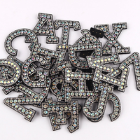 Patchs en lettres de cristal strass autocollants pour sacs, accessoires de vêtements DIY