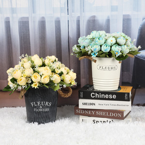 Rosas artificiales de alta calidad, peonías, adornos de crisantemo, tallos pequeños, decoración del hogar, accesorios de tiro para bodas, venta al por mayor, Navidad - Product Image 4