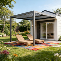 Pergola bioclimatique de luxe motorisée électrique en aluminium, étanche, résistante à la neige, écologique, avec toit à lames orientables intégré