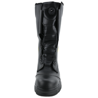 ANBEN FIRE Bottes de pompier en cuir résistant au feu Chaussures de sécurité ignifuges Bottes de travail avec embout en acier