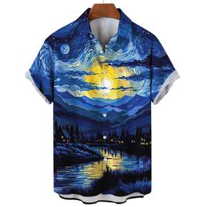 Nuova Camicia Hawaiana da Uomo 2024, Traspirante con Stampa Floreale e <span class=keywords><strong>Erba</strong></span> in 3D, Casual e Comoda - Product Image 6