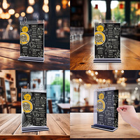 Support d'affichage en acrylique multi-pages - Porte-menu/photo/boissons/publicités en forme de T A6