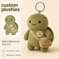 En gros Porte-clés en peluche tortue messager avec sac bandoulière, breloque de sac en peluche