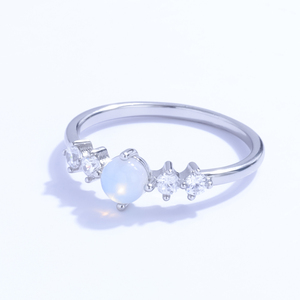 Set <span class=keywords><strong>di</strong></span> Anelli in Argento Sterling 925 Regolabili Placcati Oro con Pietre Naturali Sfaccettate Rosse Nere <span class=keywords><strong>Rosa</strong></span> Verdi <span class=keywords><strong>Pietra</strong></span> <span class=keywords><strong>di</strong></span> <span class=keywords><strong>Luna</strong></span> per Donne - Product Image 6