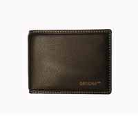 Dompet Lipat Dua Kulit Asli dengan Perlindungan RFID untuk Pria, Organizer Kartu Tipis, Tempat Uang Tunai Ringkas, Aksesori Fashion
