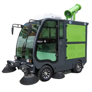 Multi Function Road Floor Driving Sweeper Machine Dry And Water Sweeping Equipment Fully Enclosed Road Street Sweeper