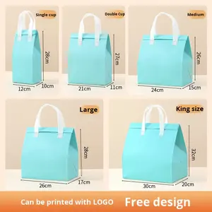 Custom <b>Aluminum</b> <b>Foil</b> Laminated Insulated <b>Disposable</b> Non-Woven Coated Takeout Bags for Food Service with Customized Packaging - Product Image 6