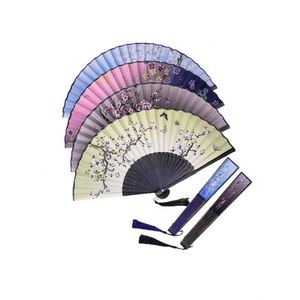 Abanico de Mano de Seda y Bambú para el Hogar, Baile, Fiestas, Decoración de Bodas, Abanico de Mano con Flecos Calados, Abanicos Plegables de Papel - Product Image 1