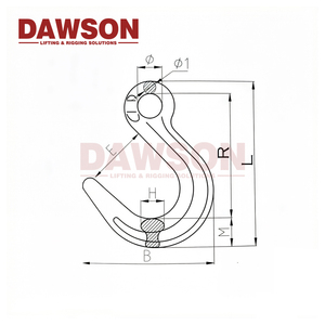 <span class=keywords><strong>DS116</strong></span> G80 WLL 1,12-15T Gancho de fundición de ojo de acero de aleación forjado con plano en el ojo - Product Image 2
