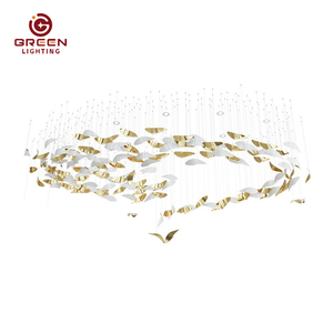 Anpassbare moderne Flügel elemente LED Dimmbare Pendel leuchte Fernbedienung Kronleuchter lampen - Product Image 4