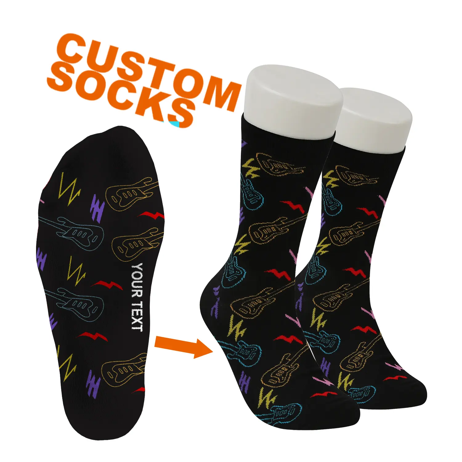 Custom Comfortable Breathable Cotton Crew Socks Custom Logo Casual Dress Socks For Men