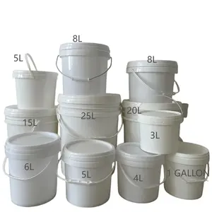 Pintura plástica baldes com tampa 5 baldes plásticos galão