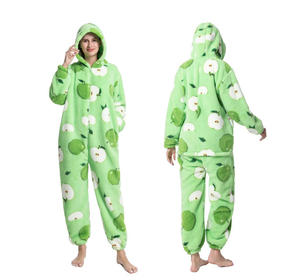Nuevos pijamas de una pieza para hombres y mujeres Shu terciopelo de algodón con dibujos animados de aguacate ropa de casa transpirable para parejas - Product Image 6