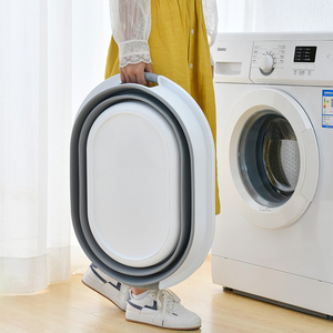 Cesto portabiancheria pieghevole retrattile in plastica di alta qualità dal Design di grande capacità - Product Image 6