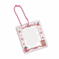 Porte-cartes photo personnalisé en acrylique, cadre fille chat noir, étui transparent pour photocarte avec porte-clés à perles détachable