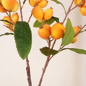 Branche artificielle de fruit de loquat en mousse, haute simulation, décoration du Nouvel An chinois, 30cm-100cm - Product Image 3