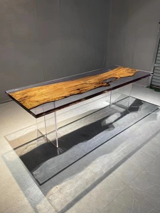 Thiết kế hiện đại sông bảng <span class=keywords><strong>Top</strong></span> rắn gỗ bàn ăn với nhựa Epoxy kết thúc recina epoxica mesas cho mesas nhựa Epoxy - Product Image 6