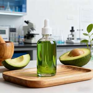 Huile d'avocat naturelle (Persea Gratissima) Liquide huileux vert pour les soins de la peau sèche Renforce la fonction de la barrière cutanée Grade cosmétique - Product Image 2