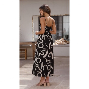 Vestido Largo Estilo Bohemio con Tirantes y Lazos, Venta al Por Mayor - Product Image 3