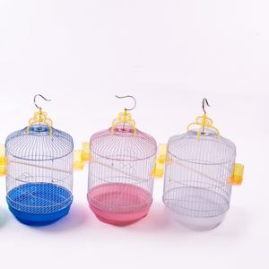 Jaula Plegable para Pájaros con Patrón de Piel de Tigre y Botón Metálico Electrochapado - Product Image 1