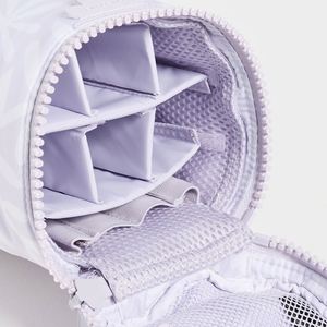 Custom Purple Handle Nylon <b>Storage</b> Bag Inner Compartment Slots Zipper Closure Personalized Floral Large Portable for - Product Image 4