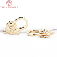 Fermoirs connecteurs pour colliers et bracelets en laiton couleur or 24K avec zircon, styles variés, fermoirs mousquetons, composants pour la fabrication de bijoux DIY