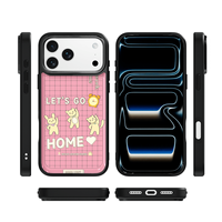 Coque de téléphone AG Feeling Black Edge avec dorure et motif chat pour iPhone 17, 17 Pro Max, 16 Pro, 15 – Coque magnétique
