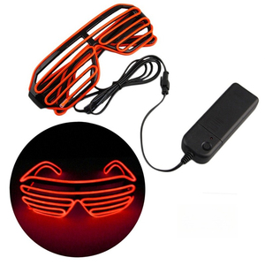 Offre Spéciale Glow Shutter Neon Rave Lunettes clignotantes El Wire LED Lunettes <span class=keywords><strong>de</strong></span> <span class=keywords><strong>soleil</strong></span> Light Up DJ Costumes Pour Halloween Party - Product Image 3