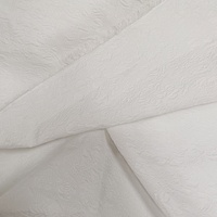 Tissu Jacquard Texturé Brocart 3D en Polyester 100% Teint en Fil Blanc avec Motifs Floraux pour Vêtements et Confections pour Filles JSB-111