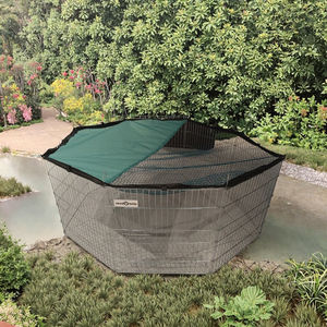 Katı desen Metal tel açık <span class=keywords><strong>Pet</strong></span> muhafaza katlanabilir egzersiz tavşan yavru bahçesinde oyna üst kapak kedi köpek oyun parkı evcil hayvan çiti - Product Image 3