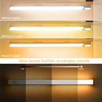 Lampe de nuit LED intelligente à détecteur de mouvement 30 cm, en ABS, design moderne et minimaliste, pour couloir, escalier, placard, bande longue, à intensité variable