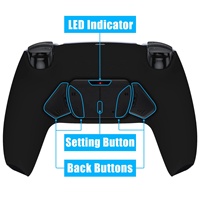 Kit de boutons arrière personnalisés en plastique noir pour Remap RISE4 V3 pour manette PlayStation 5