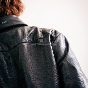 Custom High Quality Pu <b>Leather</b> <b>Jackets</b> Letterman Zipper Coat Heavyweight Street Casual Wear Black <b>Leather</b> <b>Jacket</b> <b>Men</b> - Product Image 3