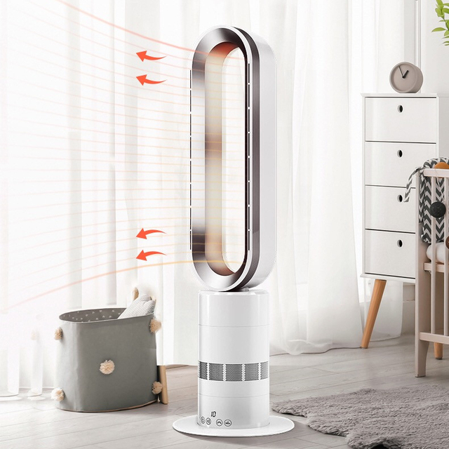 Air Cooler with Bladeless Floor Fan and Heater Home Use Electric Tower Cooling & Heating Portable