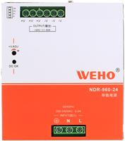 Alimentation électrique pour serveur de centre de données 960W 24V 48V Série NDR Haute efficacité Alimentation sur rail DIN Sortie unique 200-264VAC