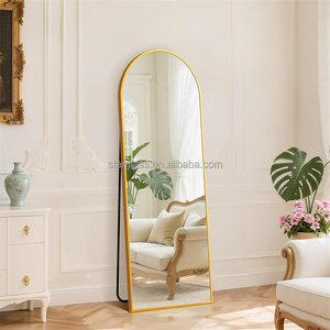 Miroir sur pied grand format de luxe moderne avec cadre en alliage <span class=keywords><strong>d</strong></span>'aluminium cintrée, idéal pour hôtels, salles de bain et <span class=keywords><strong>d</strong></span>écoration intérieure - Prix de gros - Product Image 4
