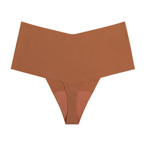 Tanga sin Costuras de Tiro Medio Estilo Europeo Americano, Sexy, de Seda Helada, Transpirable, Antibacteriana, de Secado Rápido, Bragas Tejidas para Mujer con Logotipo - Product Image 4