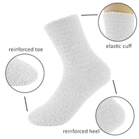 Chaussettes pour femmes personnalisées, douces et moelleuses, antibactériennes, sans couture, en fibre de bambou et coton, chaussettes thermiques personnalisées pour la détente