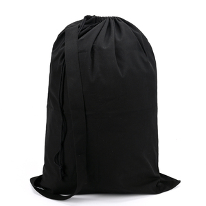 अनुकूलित कढ़ाई लोगो अतिरिक्त-बड़े काले ड्रॉस्ट्रिंग कपास कैनवास कंधे के साथ कंधे के पट्टा - Product Image 3