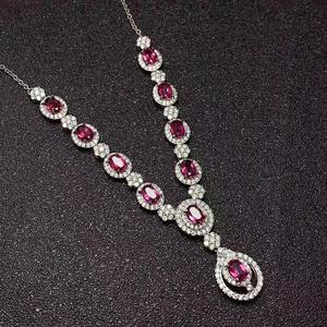 قلادة فضية طبيعية 925 ستيرلنج ملونة بسعر جيد مع خاتم قابل للتعديل قلادة صيفية غربية للنساء - Product Image 2