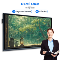 Tableau blanc interactif intelligent 65/75 pouces 4K LCD Android 15/16 avec écran tactile, caméra et suivi facial sans fil EDLA