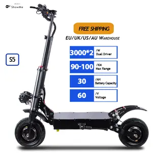 Top Sale 3000W*2 11inch 60v stealth bomber Foldable Powerful Scooters With Removable for adult