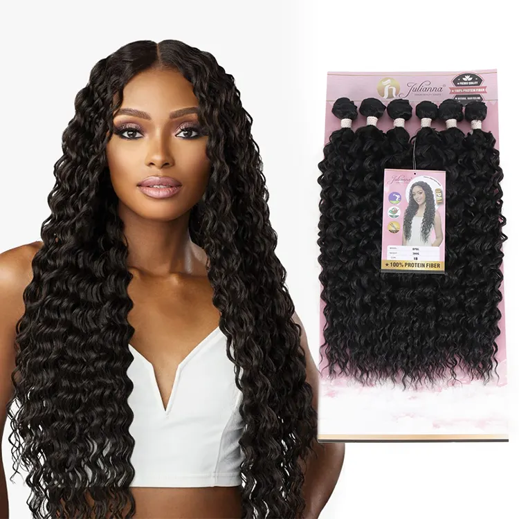 Julianna Black Nature Bone Straight Curl Kinky Die Double Drown Synthetic Extensions Bundles Großhandel Paket Haar