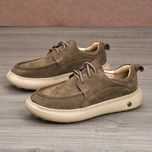 Zapatos Casuales de Hombre, de Cuero Vacuno Genuino, con Punta Redonda, con Cordones, Ligeros, para Caminar, con Suela de Goma - Product Image 3
