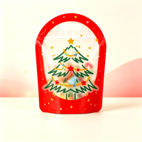 Sac d'emballage de Noël, sac cadeau de dessin animé, sac à fermeture éclair pour bonbons, biscuits, collations, sac scellé pour cadeaux d'enfants, sac à main