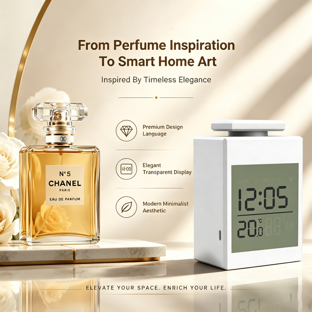 Essential Oil Diffuser with Infrared Oil Detection & Touch Display, Auto Refill Reminder, Night Light for Home Aroma Diffuser