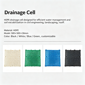 Célules de drainage en plastique emboîtables avec géotextile pour toits végétalisés, terrasses et contrôle de l'érosion paysagère - Product Image 2