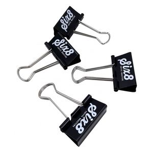 Cadeaux promotionnels - Clips de reliure en métal noir - Product Image 1